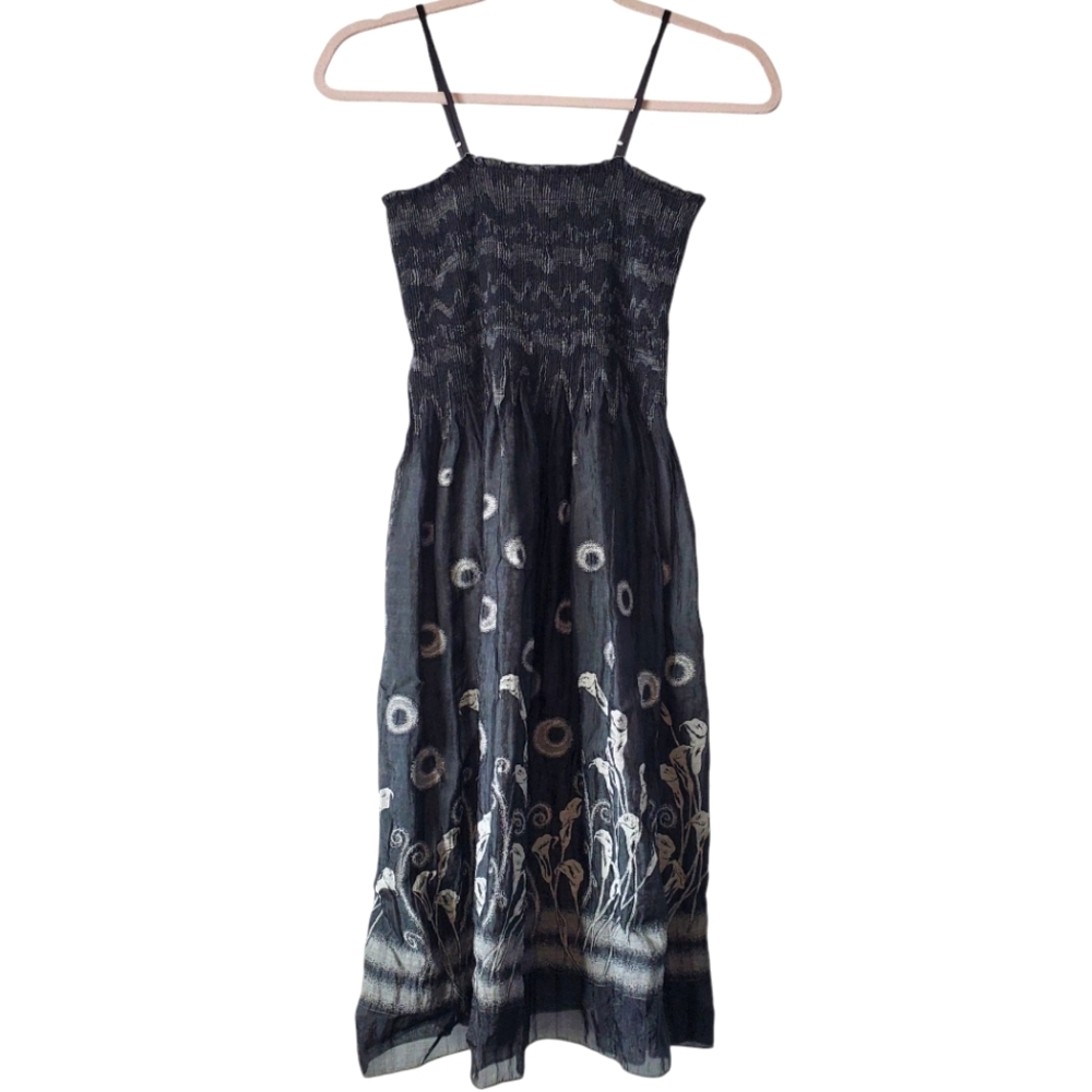 Max Studio Stretchy Black Floral Dress